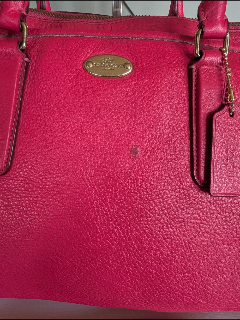 Coach Pink Leather Satchel with Removable Crossbody Strap - Picture 2 of 13